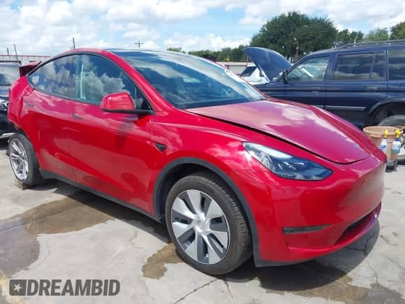 2023 Tesla Model Y Long Range with VIN 7SAYGDEE5PA177066, listed as a IAAI auction lot 43011026 with 21,962 mi miles and . Bid and sale history available at DreamBid. Image 1.