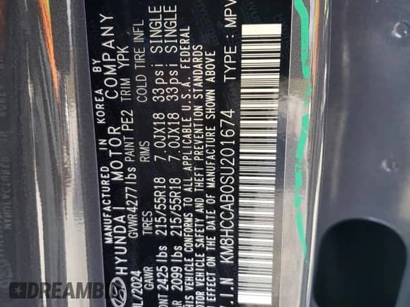 2025 Hyundai Kona SEL Convenience с VIN KM8HCCAB0SU201674, выставлен на аукционе Copart как лот 80326934 с пробегом 176 миль миль и Списание • Salvage title. История ставок и продаж доступна на DreamBid. Изображение 14.