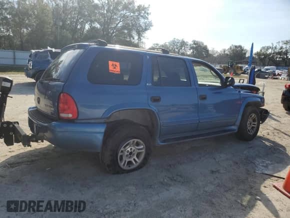 2002 Dodge Durango SLT with VIN 1B4HR48N72F105759, listed as a Copart auction lot 47058045 with Not provided miles and Salvage title. Bid and sale history available at DreamBid. Image 3.