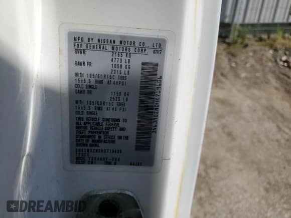 2017 Chevrolet City Express Cargo LT с VIN 3N63M0ZN0HK719606, выставлен на аукционе Copart как лот 53205334 с пробегом 89 838 миль миль и Списание • Salvage title. История ставок и продаж доступна на DreamBid. Изображение 13.