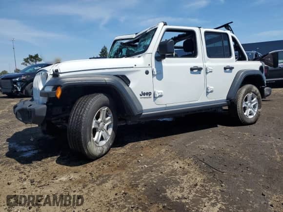 2022 Jeep Wrangler Unlimited Sport S with VIN 1C4HJXDG6NW195431, listed as a Copart auction lot 65503225 with 7,588 mi miles and Salvage title. Bid and sale history available at DreamBid. Image 1.