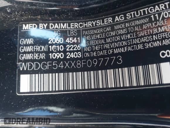 2008 Mercedes-Benz C 300 Sport с VIN WDDGF54XX8F097773, выставлен на аукционе IAAI как лот 43526449 с пробегом 210 366 миль миль и . История ставок и продаж доступна на DreamBid. Изображение 9.