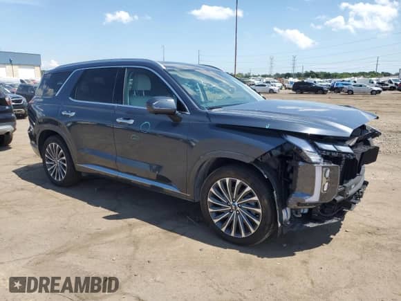 2025 Hyundai Palisade Calligraphy z VIN KM8R7DGE6SU847222, wystawiony jako Copart lot #64018925 z przebiegiem 10 447 mil mil oraz Szkoda całkowita • Salvage title. Historia ofert i sprzedaży dostępna na DreamBid. Obrazek 4.