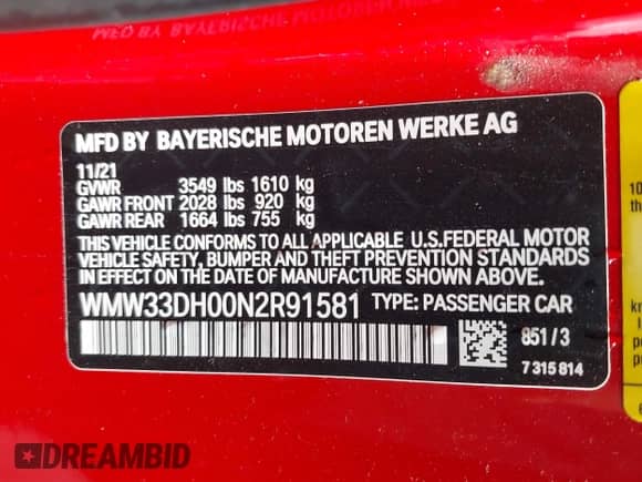 2022 MINI Hardtop Cooper z VIN WMW33DH00N2R91581, wystawiony jako IAAI lot #43315763 z przebiegiem 30 394 mil mil oraz . Historia ofert i sprzedaży dostępna na DreamBid. Obrazek 9.