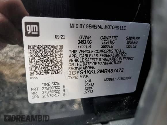 2021 Cadillac Escalade ESV Premium Luxury с VIN 1GYS4KKL2MR487472, выставлен на аукционе Copart как лот 68441855 с пробегом 151 571 миль миль и Списание • Salvage title. История ставок и продаж доступна на DreamBid. Изображение 14.