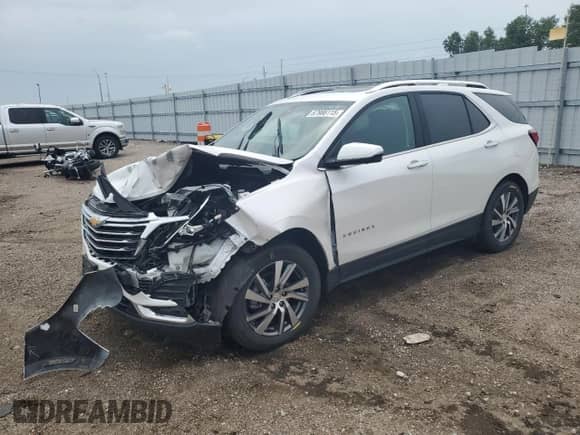 2023 Chevrolet Equinox Premier with VIN 3GNAXXEGXPL104983, listed as a Copart auction lot 67986115 with 46,695 mi miles and Salvage title. Bid and sale history available at DreamBid. Image 1.