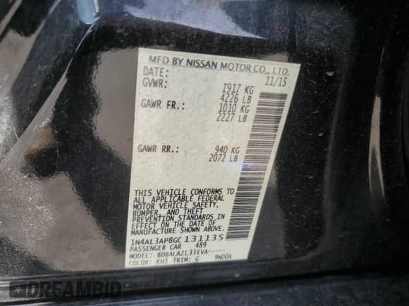 2016 Nissan Altima SR z VIN 1N4AL3AP8GC131135, wystawiony jako Copart lot #71108415 z przebiegiem 144 304 mil mil oraz Czysty tytuł • Clean title. Historia ofert i sprzedaży dostępna na DreamBid. Obrazek 12.