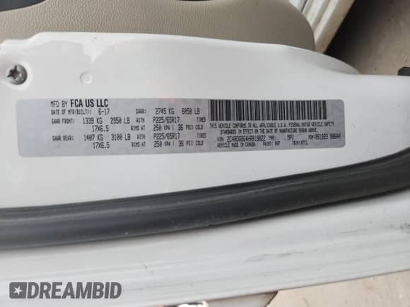 2017 Dodge Grand Caravan SE Plus with VIN 2C4RDGBG4HR819822, listed as a Copart auction lot 81148195 with 120,482 mi miles and Salvage title. Bid and sale history available at DreamBid. Image 13.