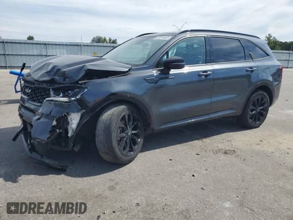 2022 Kia Sorento SX z VIN 5XYRK4LFXNG100570, wystawiony jako Copart lot #81514445 z przebiegiem 86 202 mil mil oraz Szkoda całkowita • Salvage title. Historia ofert i sprzedaży dostępna na DreamBid. Obrazek 1.