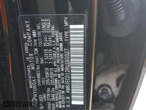 2024 Hyundai Tucson Limited с VIN KM8JECD12RU160327, выставлен на аукционе Copart как лот 80459485 с пробегом 7 971 миль миль и Списание • Salvage title. История ставок и продаж доступна на DreamBid. Изображение 13.