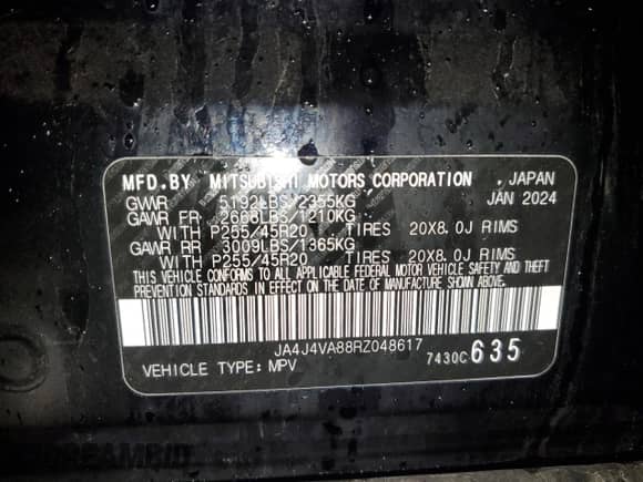 2024 Mitsubishi Outlander SE with VIN JA4J4VA88RZ048617, listed as a Copart auction lot 90353465 with 41,672 mi miles and Clean title. Bid and sale history available at DreamBid. Image 13.