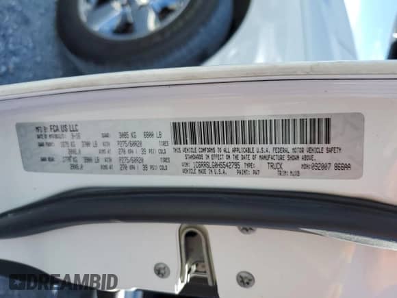 2017 Ram 1500 Big Horn z VIN 1C6RR6LG0HS542795, wystawiony jako Copart lot #81883225 z przebiegiem 47 298 mil mil oraz Szkoda całkowita • Salvage title. Historia ofert i sprzedaży dostępna na DreamBid. Obrazek 12.