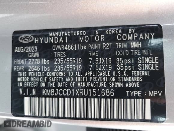 2024 Hyundai Tucson SEL Convenience with VIN KM8JCCD1XRU151686, listed as a Copart auction lot 70011225 with 31,811 mi miles and Salvage title. Bid and sale history available at DreamBid. Image 14.