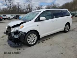 2016 Toyota Sienna LE with VIN 5TDJK3DC3GS131175, listed as a Copart auction lot 52520595 with 107,001 mi miles and Salvage title. Bid and sale history available at DreamBid. Image 1.