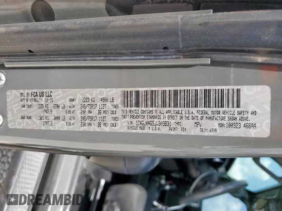 2018 Jeep Wrangler Sport with VIN 1C4GJXAG5JW303631, listed as a Copart auction lot 69999165 with 106,170 mi miles and Salvage title. Bid and sale history available at DreamBid. Image 13.