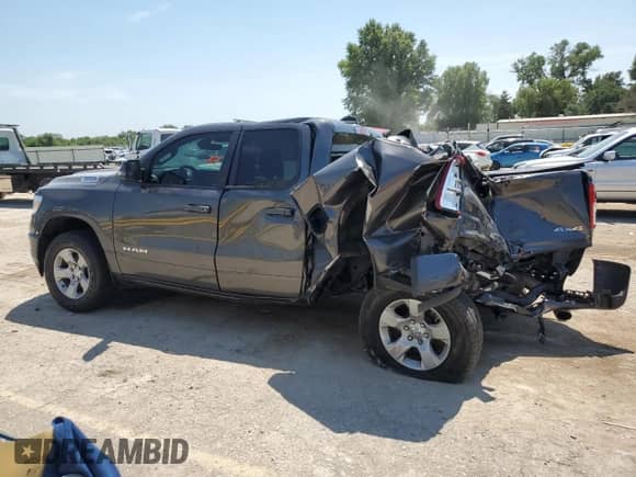2024 Ram 1500 Big Horn with VIN 1C6SRFBT8RN210880, listed as a Copart auction lot 68762165 with 14,477 mi miles and Non repairable. Bid and sale history available at DreamBid. Image 2.