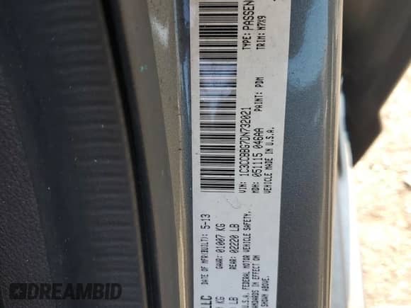 2013 Chrysler 200 Touring с VIN 1C3CCBBG7DN732021, выставлен на аукционе Copart как лот 80706505 с пробегом 157 045 миль миль и Списание • Salvage title. История ставок и продаж доступна на DreamBid. Изображение 12.