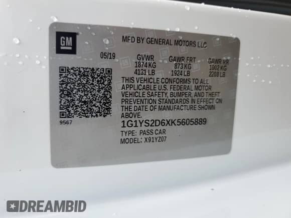 2019 Chevrolet Corvette Z06 2LZ z VIN 1G1YS2D6XK5605889, wystawiony jako Copart lot #74106054 z przebiegiem Nie podano mil oraz Nie do naprawy • Non repairable. Historia ofert i sprzedaży dostępna na DreamBid. Obrazek 13.