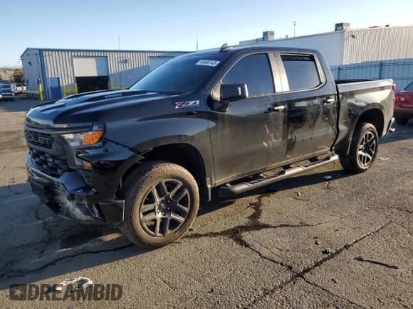 2024 Chevrolet Silverado 1500 Custom Trail Boss z VIN 3GCUDCE83RG218772, wystawiony jako Copart lot #44648145 z przebiegiem 8 672 mil mil oraz Szkoda całkowita • Salvage title. Historia ofert i sprzedaży dostępna na DreamBid. Obrazek 1.