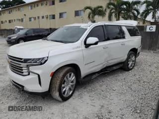 2021 Chevrolet Suburban High Country с VIN 1GNSCGKL3MR222394, выставлен на аукционе Copart как лот 81525444 с пробегом 57 363 миль миль и Списание • Salvage title. История ставок и продаж доступна на DreamBid. Изображение 1.