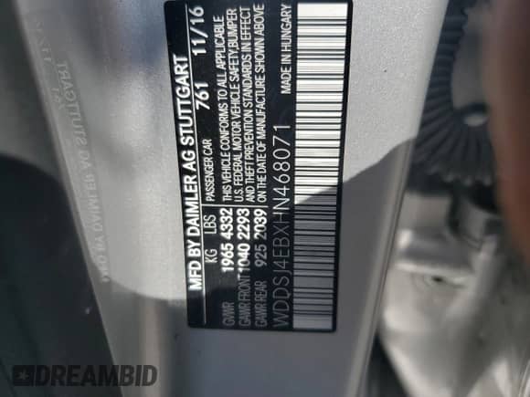 2017 Mercedes-Benz CLA 250 с VIN WDDSJ4EBXHN468071, выставлен на аукционе Copart как лот 80714705 с пробегом 79 000 миль миль и Списание • Salvage title. История ставок и продаж доступна на DreamBid. Изображение 13.