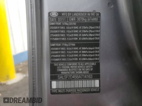 2011 Land Rover Range Rover Sport HSE z VIN SALSF2D45BA714163, wystawiony jako Copart lot #81456315 z przebiegiem 102 892 mil mil oraz Czysty tytuł • Clean title. Historia ofert i sprzedaży dostępna na DreamBid. Obrazek 13.