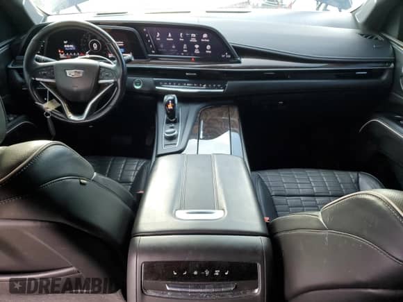 2021 Cadillac Escalade ESV Sport Platinum with VIN 1GYS4RKL1MR281293, listed as a Copart auction lot 46924155 with 53,393 mi miles and Salvage title. Bid and sale history available at DreamBid. Image 8.