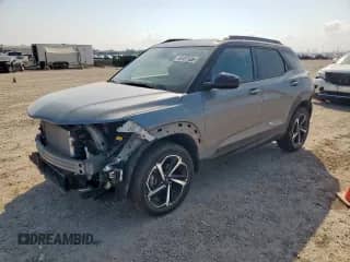 2023 Chevrolet TrailBlazer RS with VIN KL79MUSLXPB187561, listed as a Copart auction lot 80487535 with 12,942 mi miles and Salvage title. Bid and sale history available at DreamBid. Image 1.