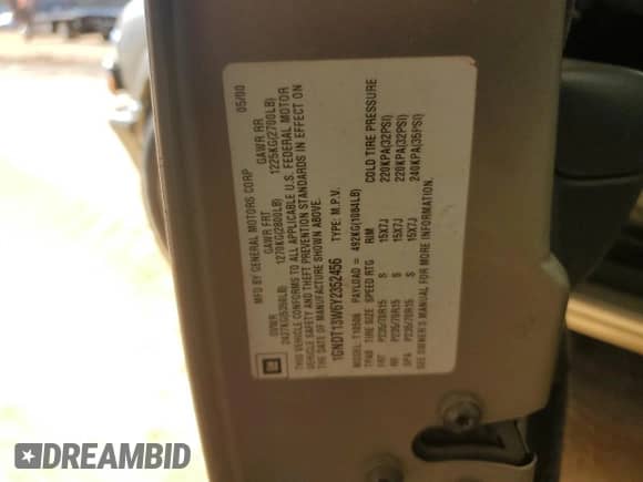 2000 Chevrolet Blazer LT с VIN 1GNDT13W6Y2352456, выставлен на аукционе Copart как лот 42962215 с пробегом 177 893 миль миль и Списание • Salvage title. История ставок и продаж доступна на DreamBid. Изображение 13.