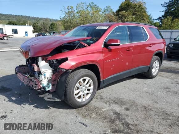 2019 Chevrolet Traverse LT Cloth with VIN 1GNERGKW7KJ239264, listed as a Copart auction lot 84463575 with 65,488 mi miles and Salvage title. Bid and sale history available at DreamBid. Image 1.