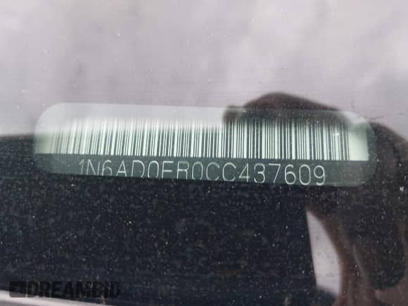 2012 Nissan Frontier SV with VIN 1N6AD0ER0CC437609, listed as a IAAI auction lot 43439850 with 165,136 mi miles and . Bid and sale history available at DreamBid. Image 9.