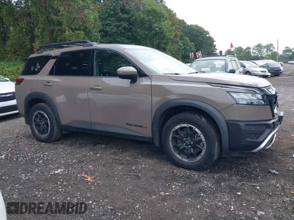 2023 Nissan Pathfinder Rock Creek with VIN 5N1DR3BD7PC244614, listed as a IAAI auction lot 43266257 with 33,062 mi miles and . Bid and sale history available at DreamBid. Image 13.