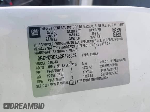 2012 Chevrolet Silverado 1500 LS z VIN 3GCPCREA5CG195542, wystawiony jako IAAI lot #42394304 z przebiegiem 246 628 mil mil oraz . Historia ofert i sprzedaży dostępna na DreamBid. Obrazek 9.