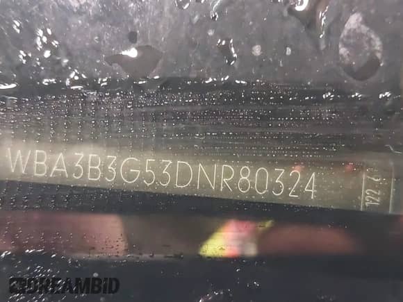 2013 BMW 3 Series 328i xDrive z VIN WBA3B3G53DNR80324, wystawiony jako IAAI lot #41490385 z przebiegiem 177 026 mil mil oraz . Historia ofert i sprzedaży dostępna na DreamBid. Obrazek 17.