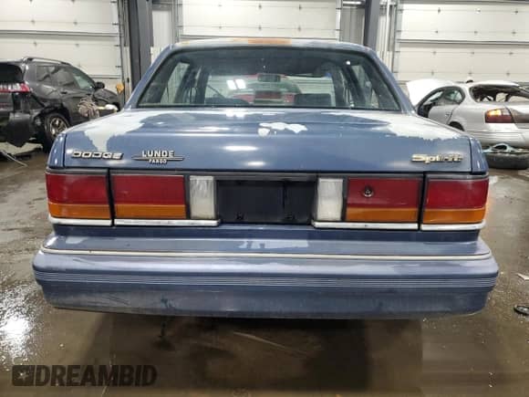 1991 Dodge Spirit with VIN 1B3XA46K9MF628235, listed as a Copart auction lot 83581274 with 117,774 mi miles and Salvage title. Bid and sale history available at DreamBid. Image 6.