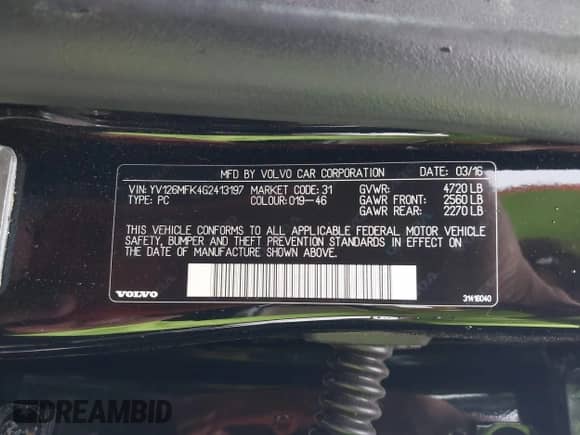 2016 Volvo S60 T5 Drive-E Premier z VIN YV126MFK4G2413197, wystawiony jako IAAI lot #42628347 z przebiegiem 98 174 mil mil oraz . Historia ofert i sprzedaży dostępna na DreamBid. Obrazek 9.