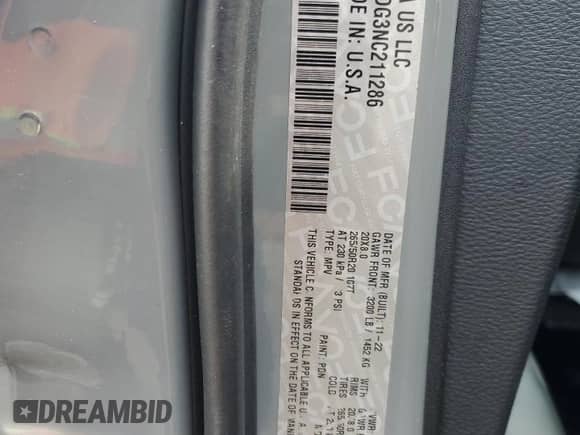 2022 Dodge Durango GT Plus z VIN 1C4RDJDG3NC211286, wystawiony jako Copart lot #66678715 z przebiegiem 46 647 mil mil oraz Szkoda całkowita • Salvage title. Historia ofert i sprzedaży dostępna na DreamBid. Obrazek 14.