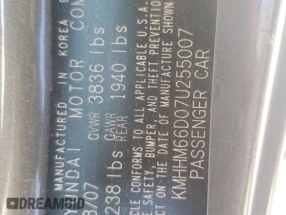 2007 Hyundai Tiburon GS с VIN KMHHM66D07U255007, выставлен на аукционе Copart как лот 87048324 с пробегом 194 935 миль миль и Списание • Salvage title. История ставок и продаж доступна на DreamBid. Изображение 15.