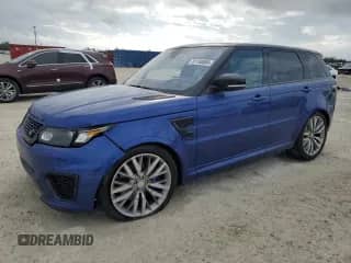 2016 Land Rover Range Rover Sport SVR z VIN SALWZ2EF1GA551964, wystawiony jako Copart lot #81150084 z przebiegiem 39 695 mil mil oraz Szkoda całkowita • Salvage title. Historia ofert i sprzedaży dostępna na DreamBid. Obrazek 1.