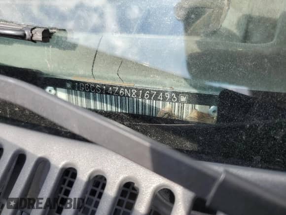 1992 Chevrolet S-10 with VIN 1GCCS14Z6N8167493, listed as a Copart auction lot 70686885 with 141,571 mi miles and Salvage title. Bid and sale history available at DreamBid. Image 12.