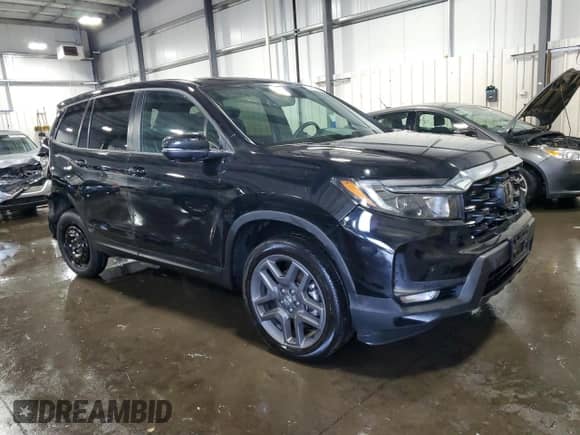 2023 Honda Passport EX-L with VIN 5FNYF8H54PB022207, listed as a Copart auction lot 64393685 with 59,327 mi miles and Salvage title. Bid and sale history available at DreamBid. Image 4.