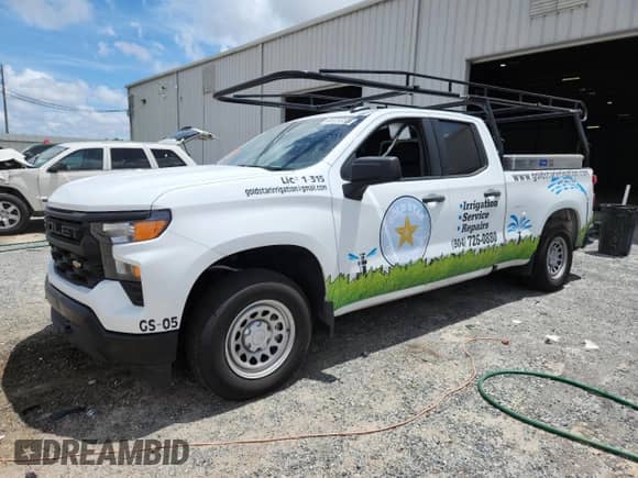 2024 Chevrolet Silverado 1500 Work Truck with VIN 1GCRAAED3RZ270483, listed as a Copart auction lot 66820355 with 22,971 mi miles and Salvage title. Bid and sale history available at DreamBid. Image 1.