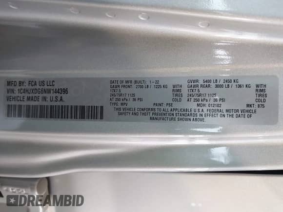 2022 Jeep Wrangler Unlimited Sport S z VIN 1C4HJXDG6NW144396, wystawiony jako IAAI lot #42362283 z przebiegiem 19 854 mil mil oraz . Historia ofert i sprzedaży dostępna na DreamBid. Obrazek 9.