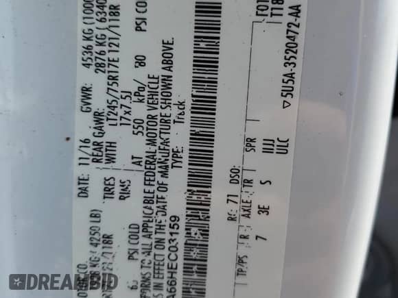 2017 Ford F-250 XL с VIN 1FT7W2A66HEC03159, выставлен на аукционе Copart как лот 64719345 с пробегом 227 502 миль миль и Чистый • Clean title. История ставок и продаж доступна на DreamBid. Изображение 12.