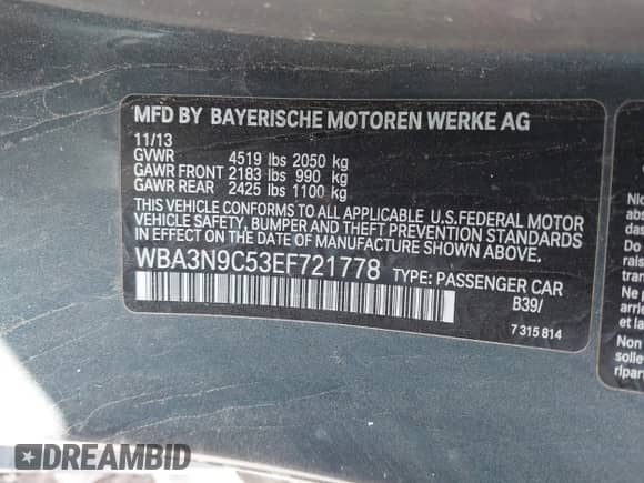 2014 BMW 4 Series 428i xDrive с VIN WBA3N9C53EF721778, выставлен на аукционе IAAI как лот 41957235 с пробегом 74 088 миль миль и . История ставок и продаж доступна на DreamBid. Изображение 9.