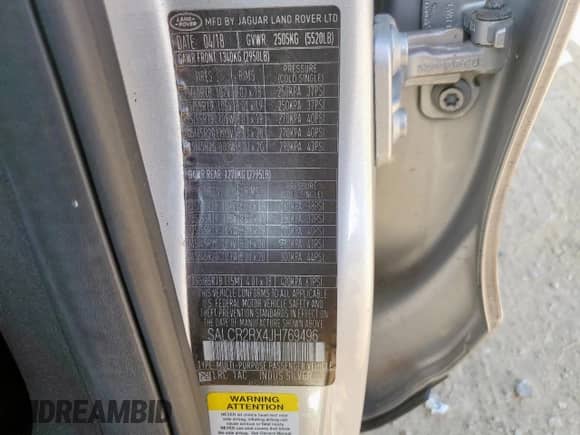 2018 Land Rover Discovery Sport HSE с VIN SALCR2RX4JH769496, выставлен на аукционе Copart как лот 66341915 с пробегом 100 200 миль миль и Чистый • Clean title. История ставок и продаж доступна на DreamBid. Изображение 13.