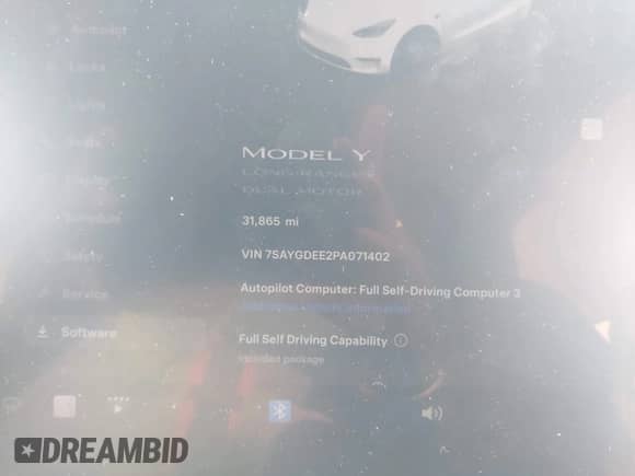 2023 Tesla Model Y Long Range с VIN 7SAYGDEE2PA071402, выставлен на аукционе IAAI как лот 42729170 с пробегом 31 865 миль миль и . История ставок и продаж доступна на DreamBid. Изображение 7.