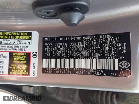 2016 Toyota Corolla L с VIN 2T1BURHE8GC662829, выставлен на аукционе IAAI как лот 43050500 с пробегом 71 579 миль миль и . История ставок и продаж доступна на DreamBid. Изображение 9.