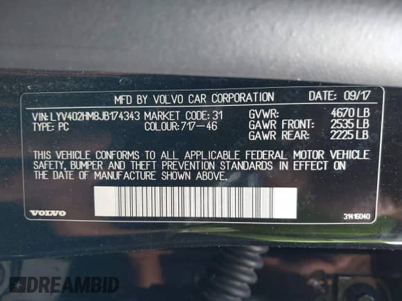 2018 Volvo S60 Inscription Platinum с VIN LYV402HM8JB174343, выставлен на аукционе IAAI как лот 42636685 с пробегом 51 659 миль миль и . История ставок и продаж доступна на DreamBid. Изображение 9.