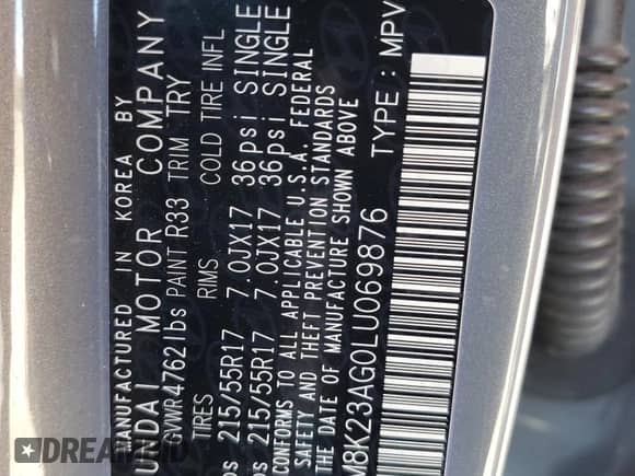 2020 Hyundai Kona SEL с VIN KM8K23AG0LU069876, выставлен на аукционе Copart как лот 89090405 с пробегом 59 185 миль миль и Списание • Salvage title. История ставок и продаж доступна на DreamBid. Изображение 13.